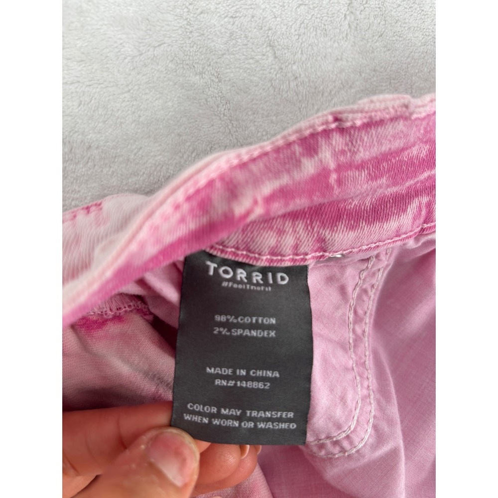 Torrid Denim Mini Skirt Size 10 Pink Acid Wash Barbiecore Y2K 90s Retro - Picture 4 of 8